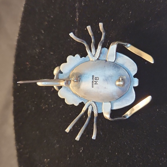 NWOT Marc Begay SS Masterpiece Carico Lake Turquoise Spider Pendant/Brooch - Picture 8 of 10